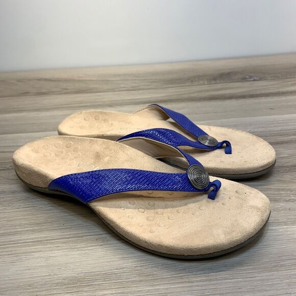 VIONIC  Hilda Woven Thong Flip Flops Royal Blue Size 9 - Picture 1 of 13